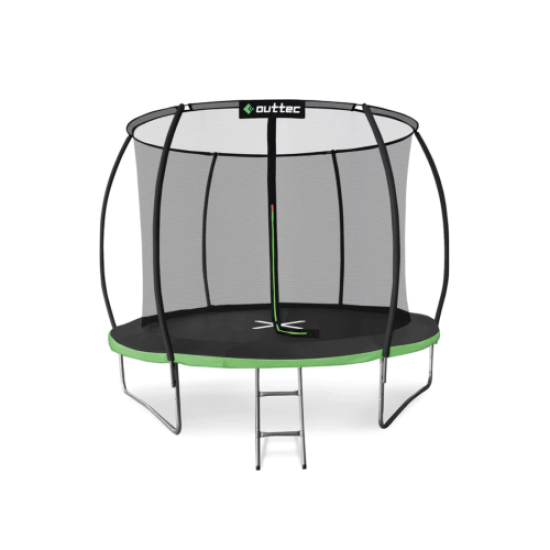 Купити Батут  Outtec Premium 8ft (252cm) чорно-зелений з внутрішньою сіткою у Києві - фото №1